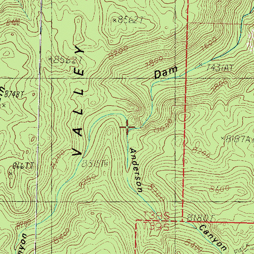 Topographic Map of Anderson Canyon, UT