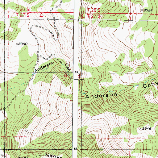 Topographic Map of Anderson Canyon, UT