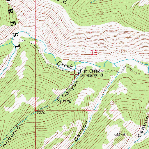 Topographic Map of Anderson Canyon, UT