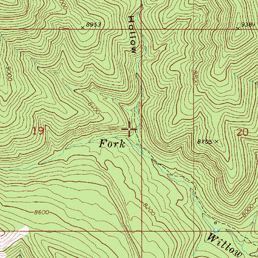 Topographic Map of Anderson Hollow, UT