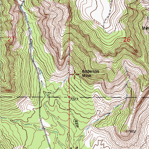 Topographic Map of Anderson Mine, UT