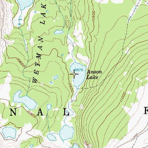Topographic Map of Anson Lake, UT