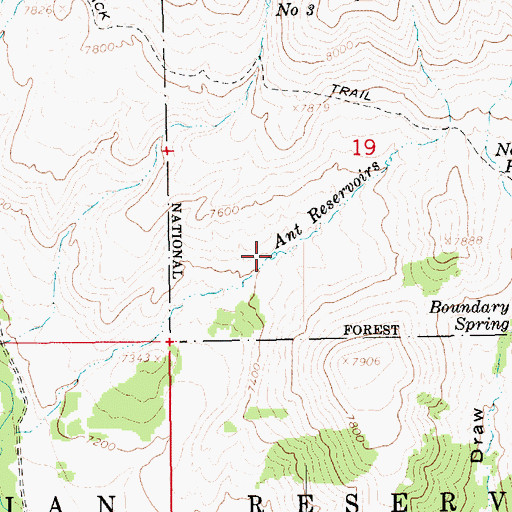 Topographic Map of Ant Reservoirs, UT