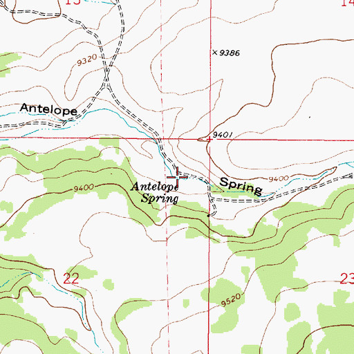 Topographic Map of Antelope Spring, UT