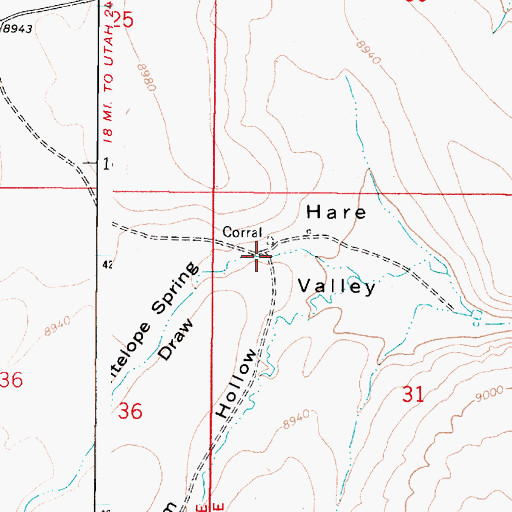 Topographic Map of Antelope Spring Draw, UT
