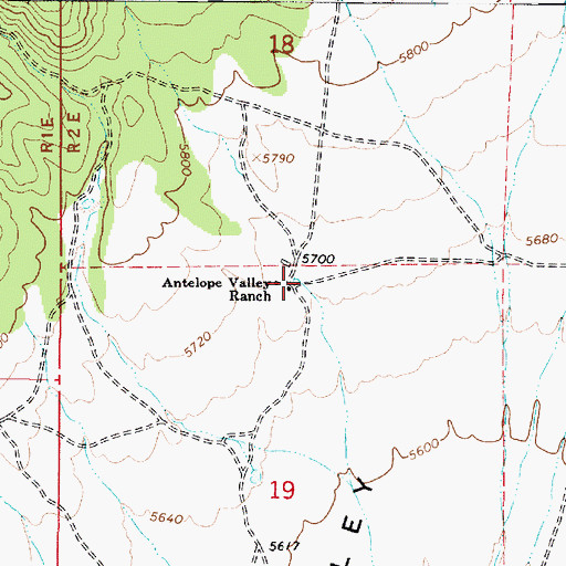 Topographic Map of Antelope Valley Ranch, UT