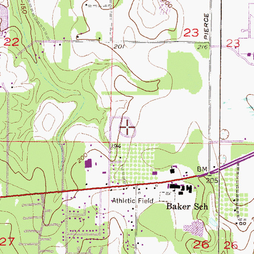 Topographic Map of Spring Hill Memorial Gardens, AL
