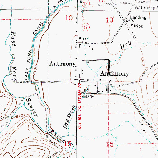 Topographic Map of Antimony, UT