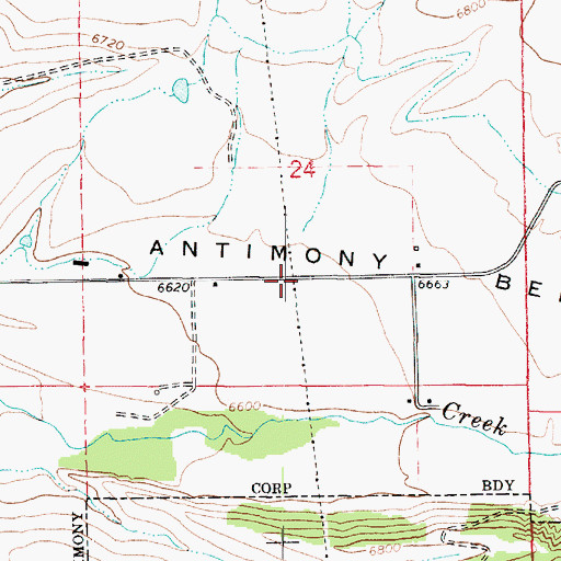 Topographic Map of Antimony Bench, UT