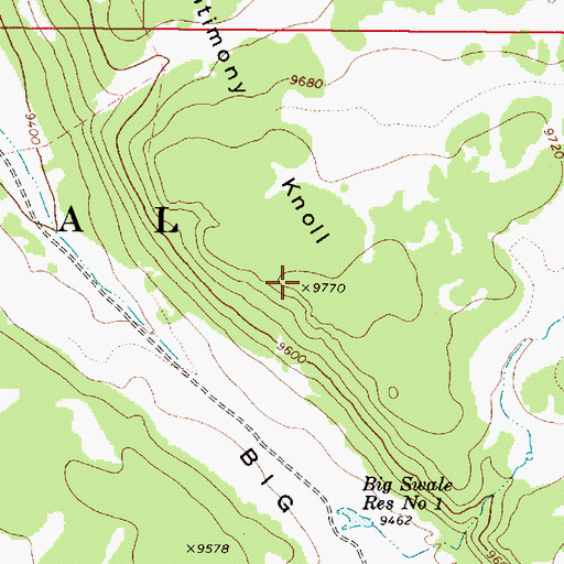 Topographic Map of Antimony Knoll, UT