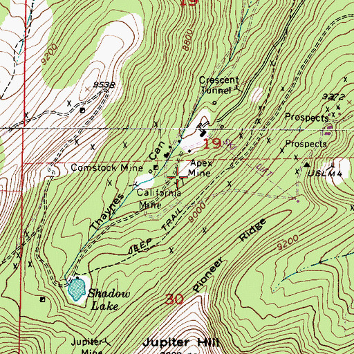 Topographic Map of Apex Mine, UT