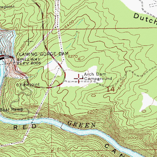 Topographic Map of Arch Dam Campground, UT