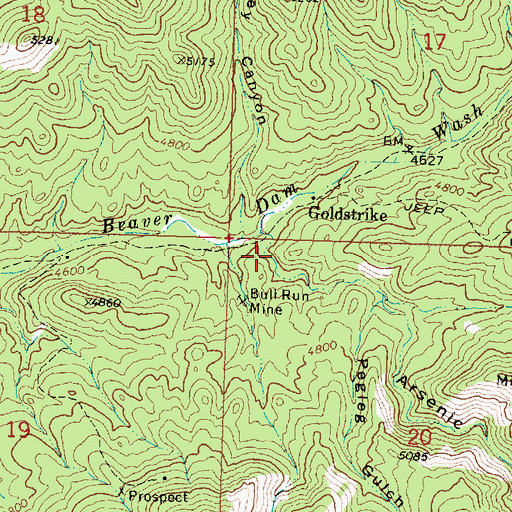 Topographic Map of Arsenic Gulch, UT