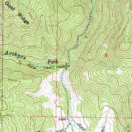Topographic Map of Arthurs Fork, UT