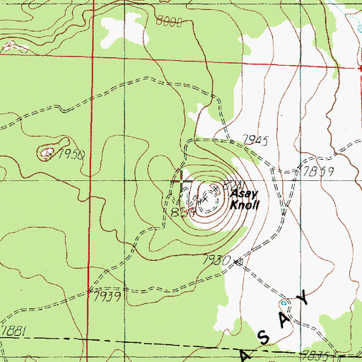 Topographic Map of Asay Knoll, UT