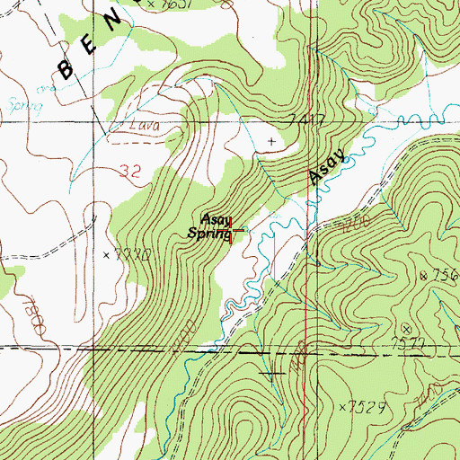 Topographic Map of Asay Spring, UT