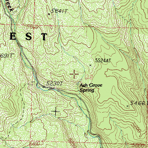 Topographic Map of Ash Grove Spring, UT