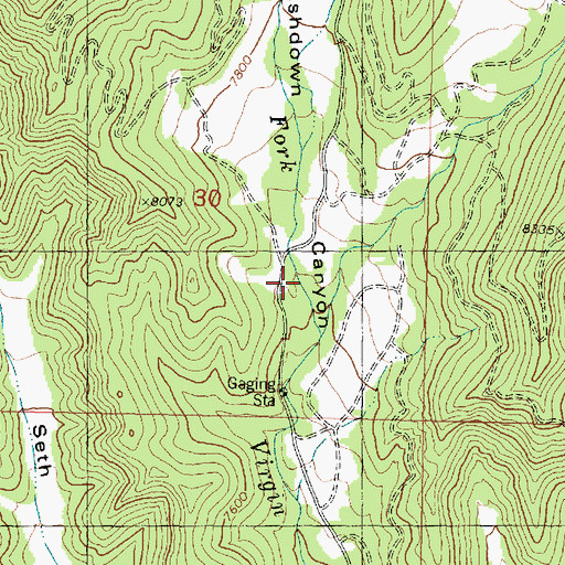Topographic Map of Ashdown Canyon, UT