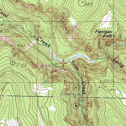 Topographic Map of Ashdown Creek, UT