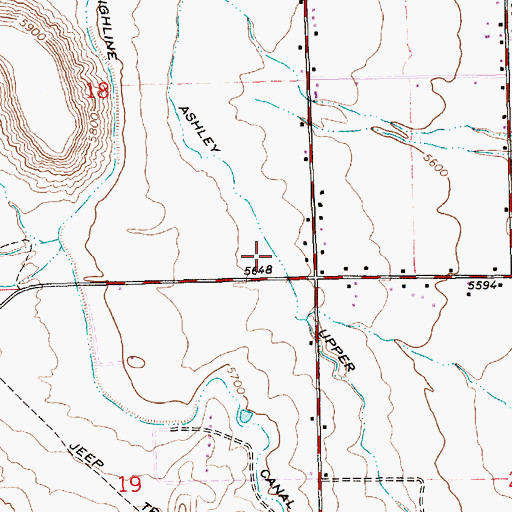 Topographic Map of Ashley Upper Canal, UT