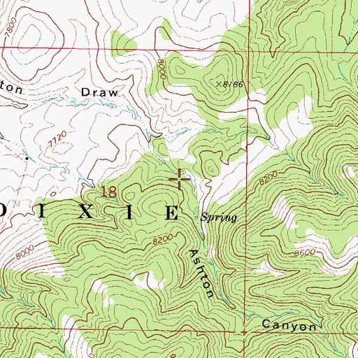 Topographic Map of Ashton Canyon, UT