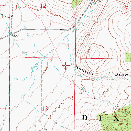 Topographic Map of Ashton Draw, UT