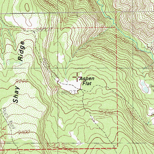 Topographic Map of Aspen Flat, UT
