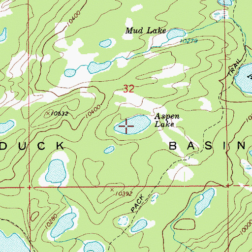 Topographic Map of Aspen Lake, UT