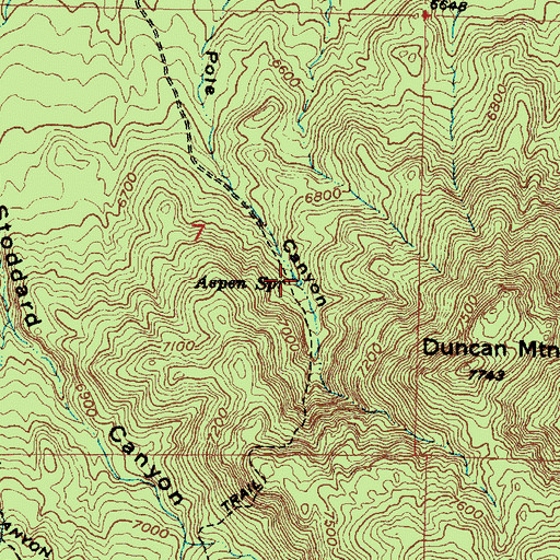 Topographic Map of Aspen Spring, UT