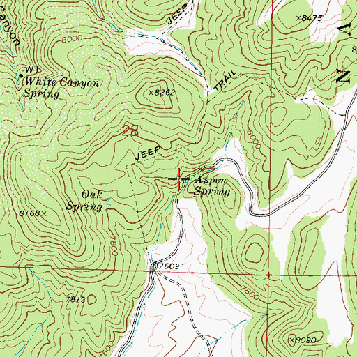 Topographic Map of Aspen Spring, UT