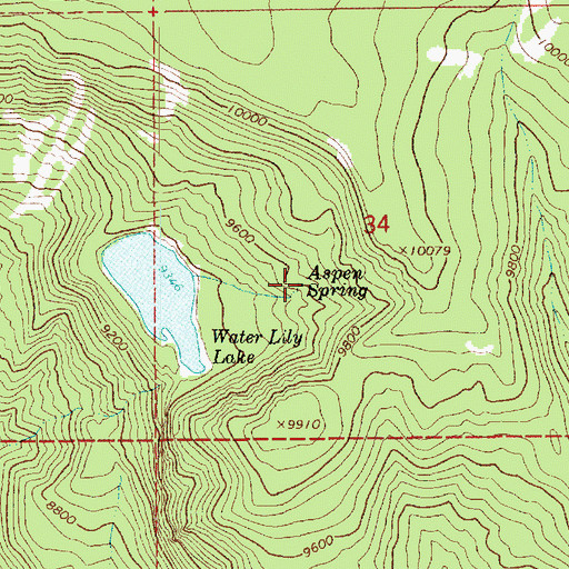 Topographic Map of Aspen Spring, UT