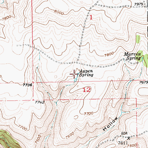 Topographic Map of Aspen Spring, UT
