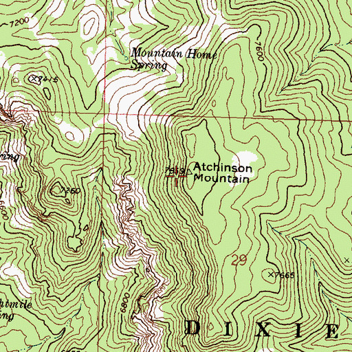 Topographic Map of Atchinson Mountain, UT