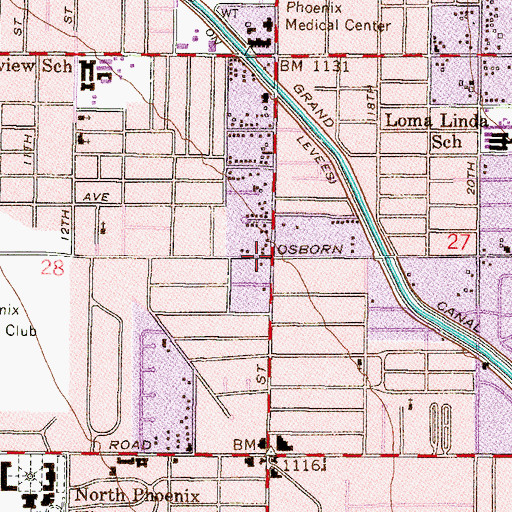 Topographic Map of Crestwood Shopping Center, AZ