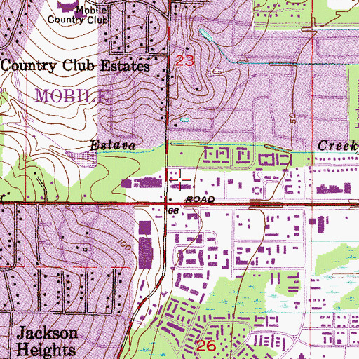 Topographic Map of Springdale Mall Shopping Center, AL
