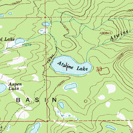 Topographic Map of Atwine Lake, UT