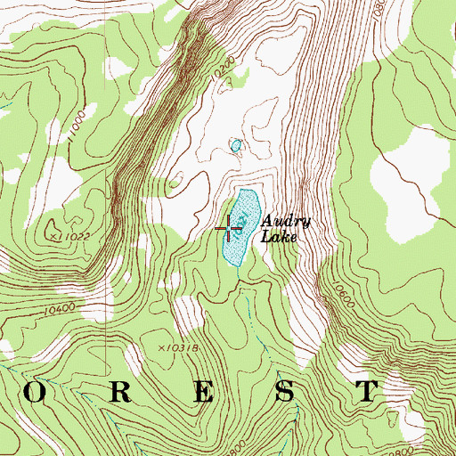 Topographic Map of Audry Lake, UT