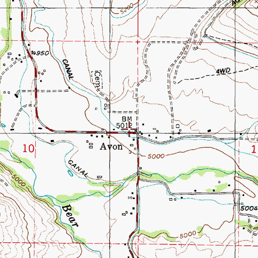 Topographic Map of Avon, UT