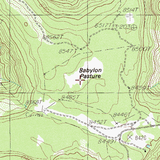 Topographic Map of Babylon Pasture, UT