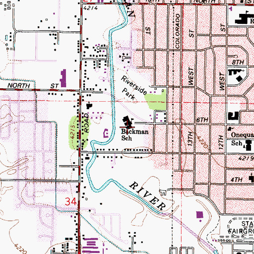 Topographic Map of Backman Elementary School, UT