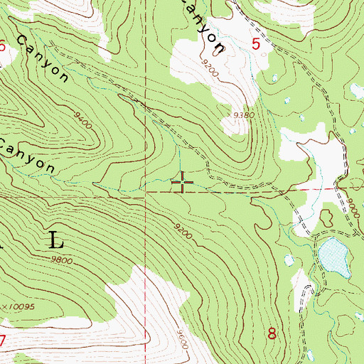 Topographic Map of Bacon Rind Canyon, UT