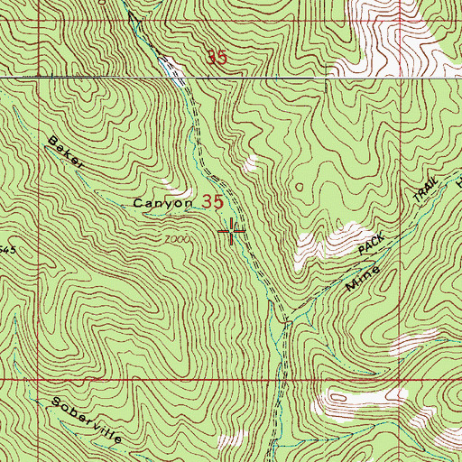 Topographic Map of Baker Canyon, UT