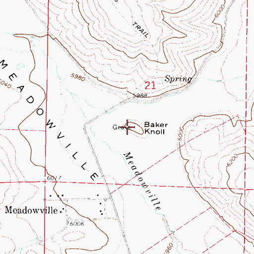 Topographic Map of Baker Knoll, UT