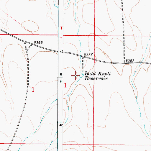 Topographic Map of Bald Knoll Reservoir, UT