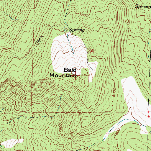Topographic Map of Bald Mountain, UT