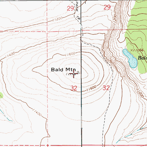 Topographic Map of Bald Mountain, UT