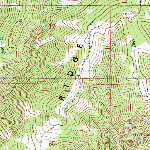 Topographic Map of Baldy Ridge, UT