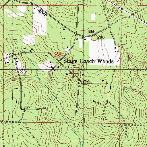 Topographic Map of Stage Coach Woods, AL