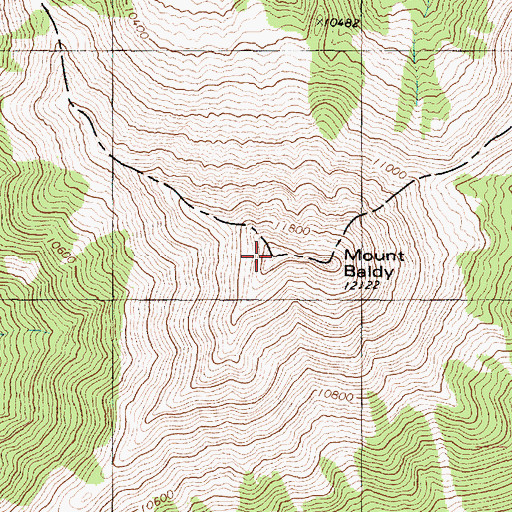 Topographic Map of Mount Baldy, UT