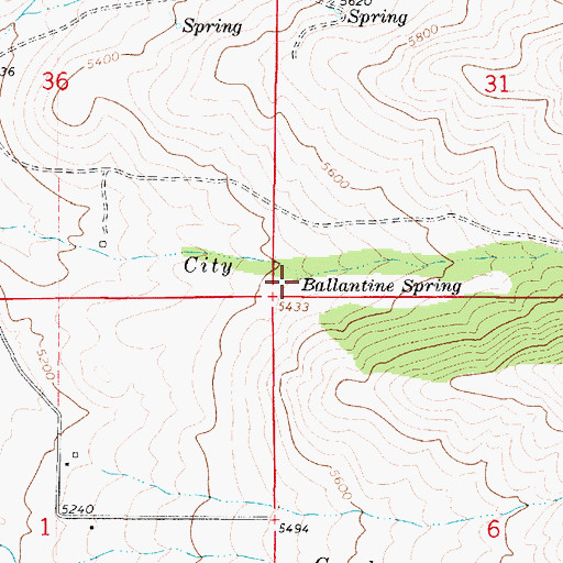 Topographic Map of Ballantine Spring, UT